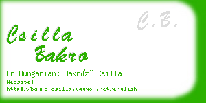 csilla bakro business card